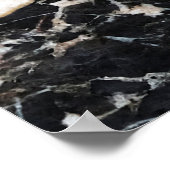黒大理石自然背景抽象芸術マー ポスター (角)