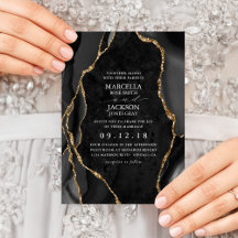黒大理石金ゴールドアゲ結婚ート