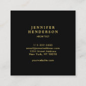 黒大理石金ゴールドプロフェッショナル スクエア名刺 (裏面)