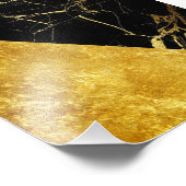 黒大理石金ゴールドリーフスクエアフォトプリント フォトプリント            (角)