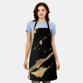 黒大理石金ゴールド エプロン (着用した状態)