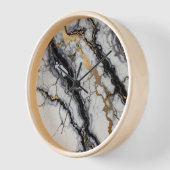 黒大理石金ゴールド 壁時計 (傾斜)