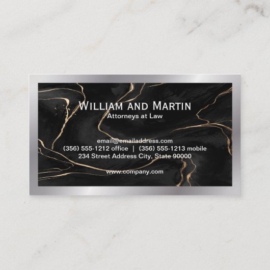 黒大理石 |エグゼクティブ名刺 名刺 (裏面)