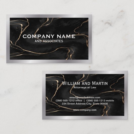 黒大理石 |エグゼクティブ名刺 名刺 (正面/裏面)