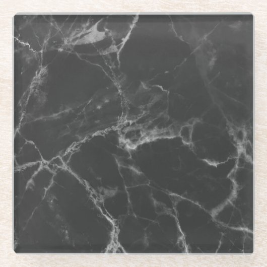 黒大理石 ガラスコースター (正面)