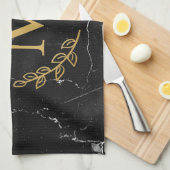 黒大理石 キッチンタオル (四つ折り)