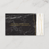 黒大理石 | ゴールデン抽象芸術線 名刺 (裏面)