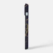 黒大理石 ゴールドラメ モノグラム iPhone 15ケース (左側面)