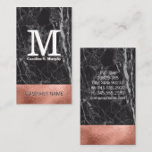 黒大理石 |バラゴールドフォイルカラーブロック 名刺 (正面/裏面)