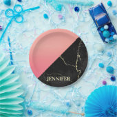 黒大理石 ペーパープレート (パーティー)