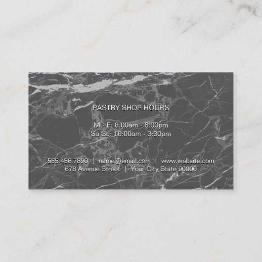 黒大理石 |ボウルの材料を混ぜる 名刺 (裏面)