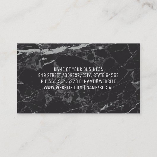 黒大理石 | ロック石板 名刺 (裏面)