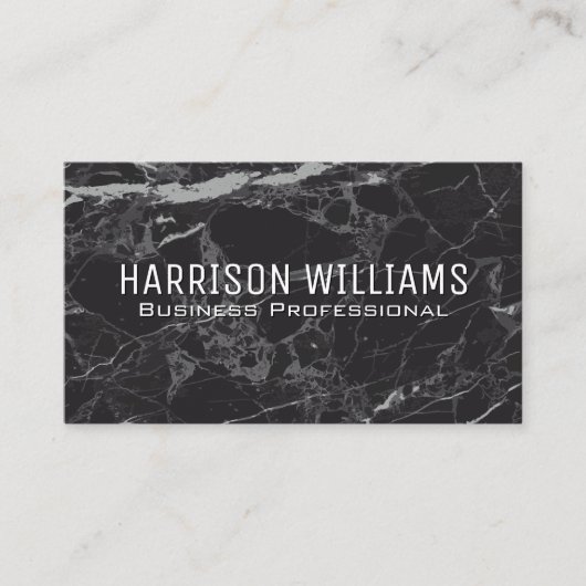 黒大理石 | ロック石板 名刺 (正面)