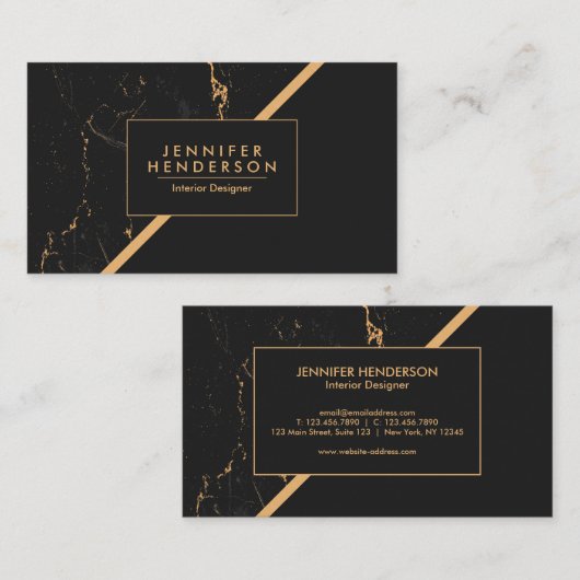 黒大理石 名刺 (正面/裏面)