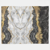 黒大理石(大金ゴールドかわいらし付き)フリースブランケット フリースブランケット (正面(横))