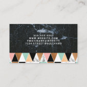 黒大理石 |幾何モダンパターン 名刺 (裏面)