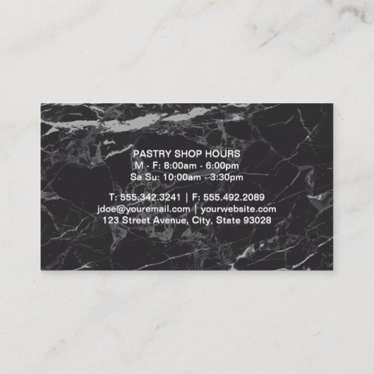 黒大理石 | 料理長 名刺 (裏面)