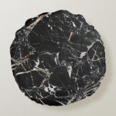 黒大理石:自然な抽象芸術テクスチャ。 ラウンドクッション (裏面)
