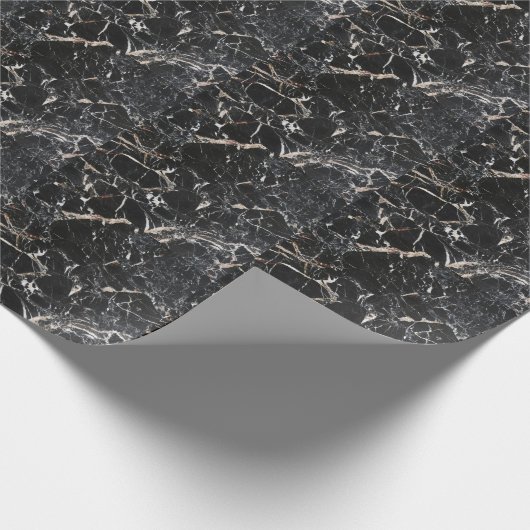 黒大理石:自然な抽象芸術テクスチャ。 ラッピングペーパー (角)