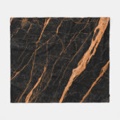 黒大理石，金の静脈，天皇大理石n フリースブランケット (正面(横))