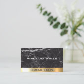 黒大理石 | 金ゴールドメタリック 名刺 (スタンド正面)