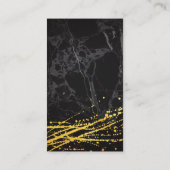 黒大理石 |金ゴールド芸術的スパッタ 名刺 (裏面)