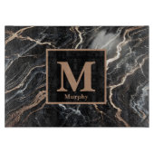 黒大理石&金ゴールド静脈一角図 カッティングボード (正面)