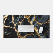 黒大理石(金ゴールド静脈) デスクマット (キーボード&マウス)