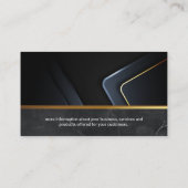 黒大理石 |金属金ゴールドトリム 名刺 (裏面)