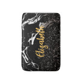 黒大理石/黒グリッター バスマット (正面縦)