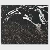 黒大理石/黒グリッター ラッピングペーパー (フラット)