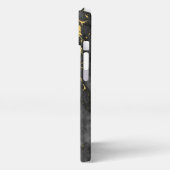 黒大理石w/金ゴールド静脈名前をカスタムする iPhoneケース (左側面)