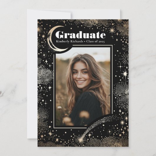 黒天モダン院写真卒業 案内状 (正面)