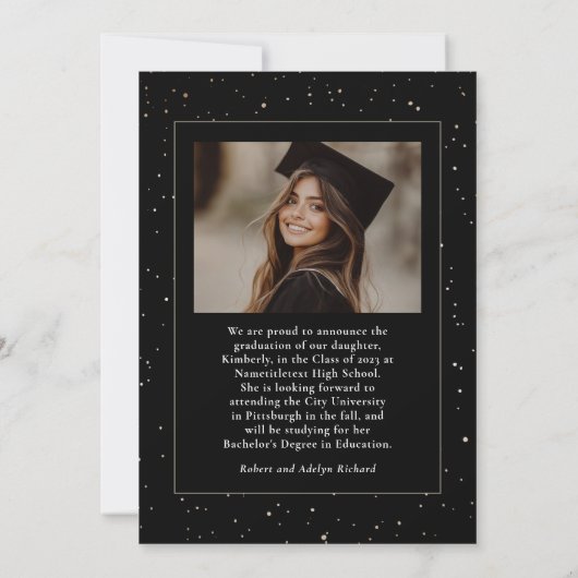 黒天モダン院写真卒業 案内状 (裏面)