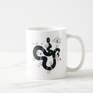 黒天不気味蛇デザイン コーヒーマグカップ