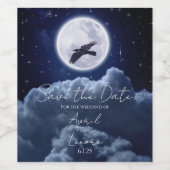 黒天月の満月の夜空 ワインラベル (シングルラベル)