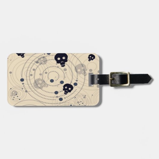 黒天糖スカル模様 ラゲッジタグ (正面横)
