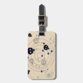 黒天糖スカル模様 ラゲッジタグ (正面縦)