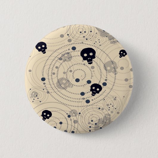 黒天糖スカル模様 缶バッジ (正面)