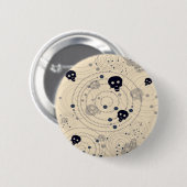 黒天糖スカル模様 缶バッジ (正面&裏面)