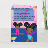 黒女体操ワード検索ハッピーバースデー カード (裏面)