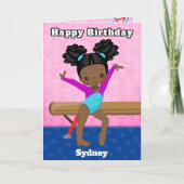 黒女体操ワード検索ハッピーバースデー カード (正面)