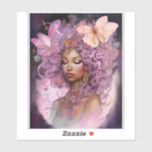 黒女神ピンクパープルファンタジーアート シール (シート)