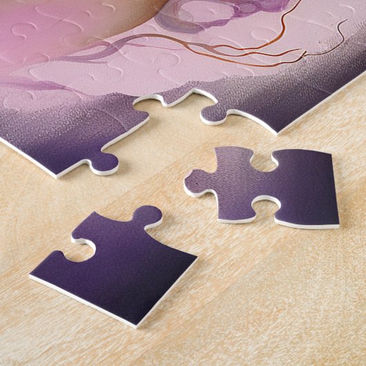 黒女神ピンクパープルファンタジーアート ジグソーパズル (側面)