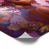 黒女神ピンクパープルファンタジーアート ポスター (角)