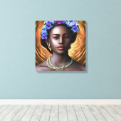 黒女神 |アフリカ系アメリカ人女性AIアート キャンバスプリント (インサイチュ (ウッドフロア))