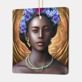 黒女神 |アフリカ系アメリカ人女性AIアート セラミックオーナメント (左)