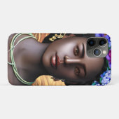 黒女神 |アフリカ系アメリカ人女性AIアート Case-Mate iPhoneケース (裏面(横))