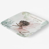 黒妖精の女の子の赤ちゃんシャワー ペーパープレート (傾斜あり)