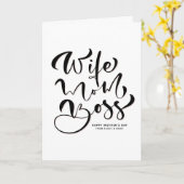 黒妻ママボス書道マザーズデイ カード (黄色い花)